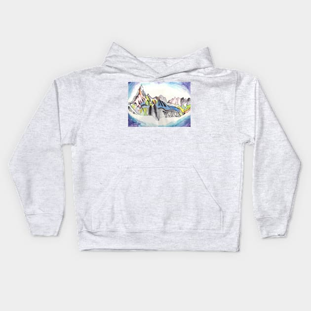 Mountains Kids Hoodie by wildmagnolia